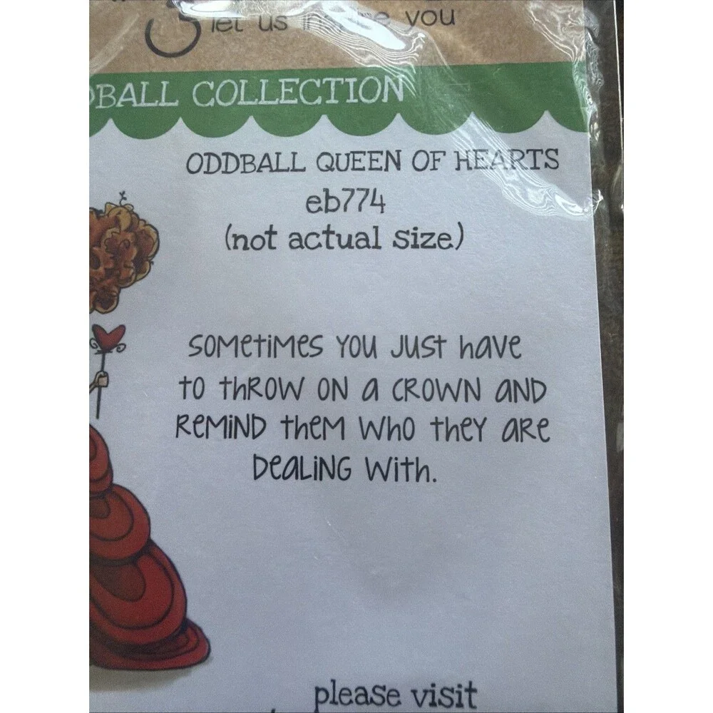New Stamping Bella Cling Rubber Stamp  ODDBALL QUEEN OF HEARTS SET